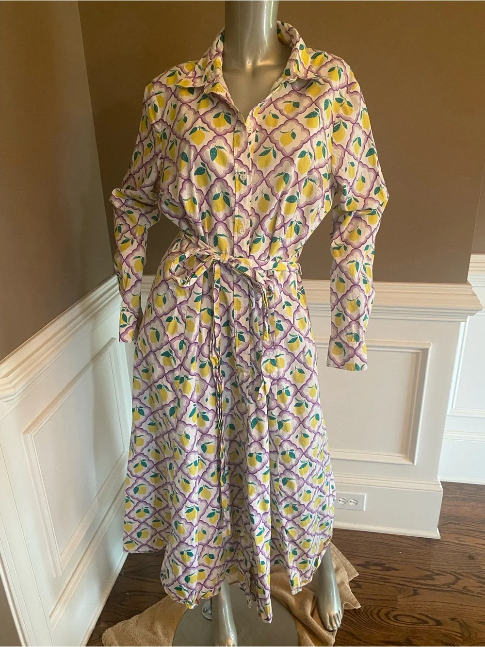 Boden Amy Cotton Shirt Dress Size 16-18L
Lemon Grove/Lacender - Picture 2 of 7